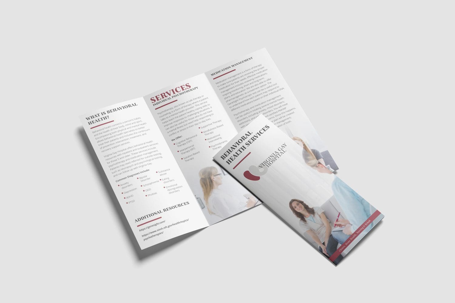 Virginia Gay Hospital trifold brochure handout