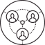 three people connecting icon