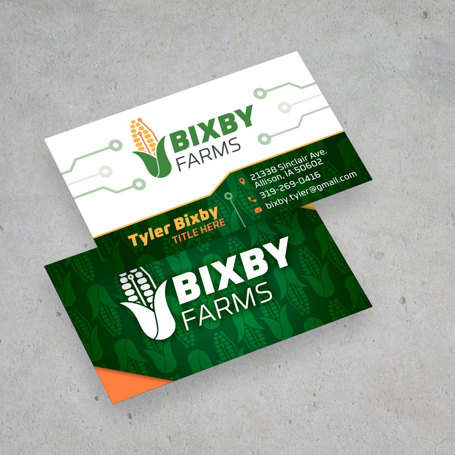 Bixby Farms business cards