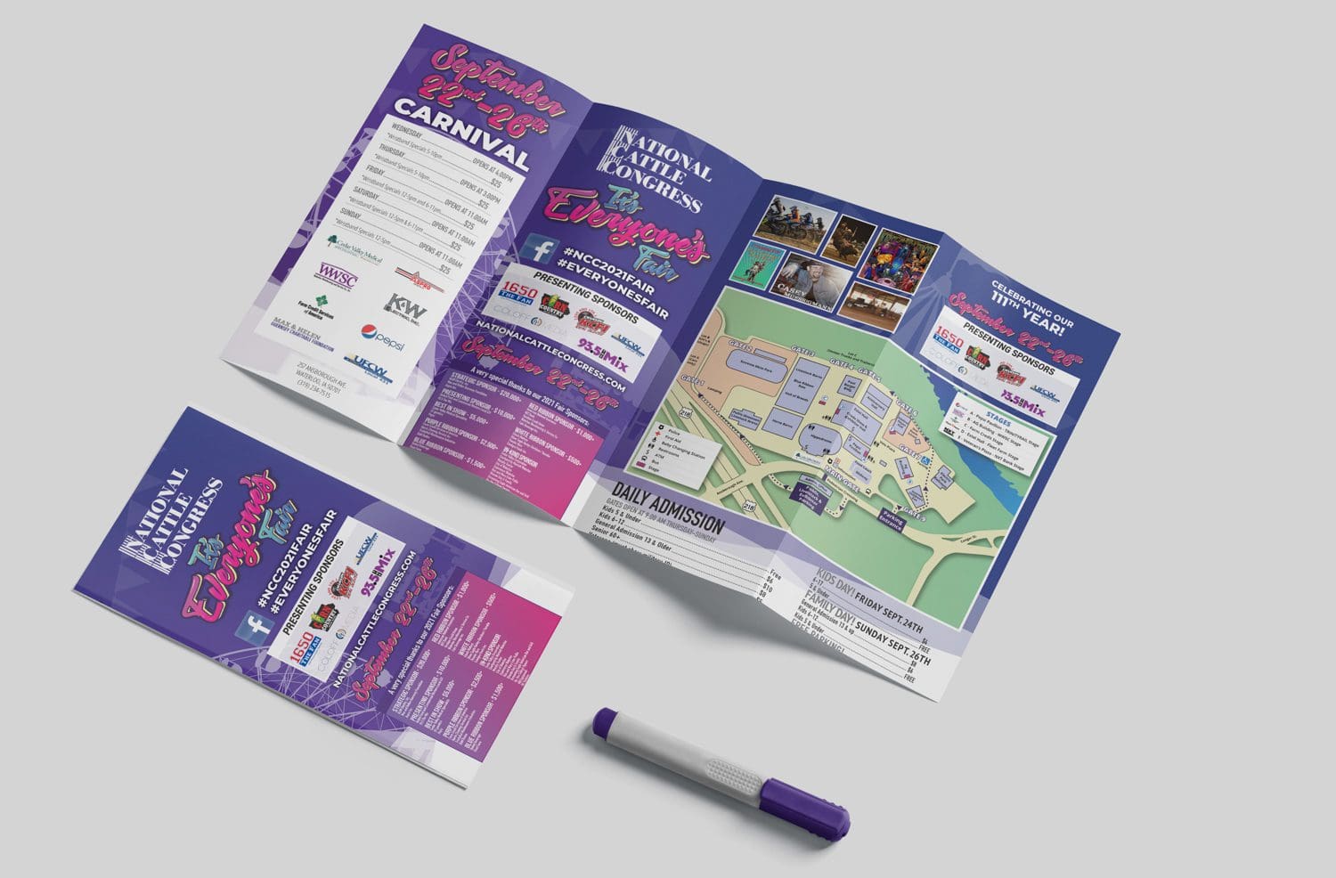 National Cattle Congress fair trifold brochure