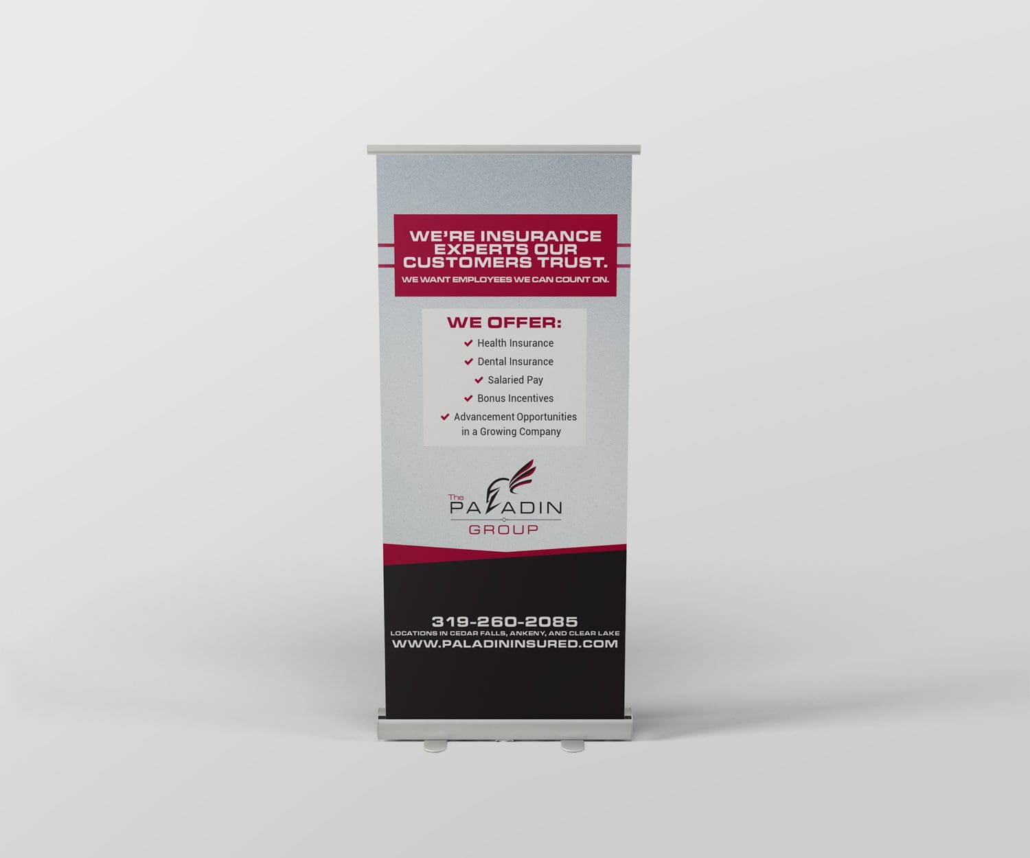 The Paladin Group stand up sign