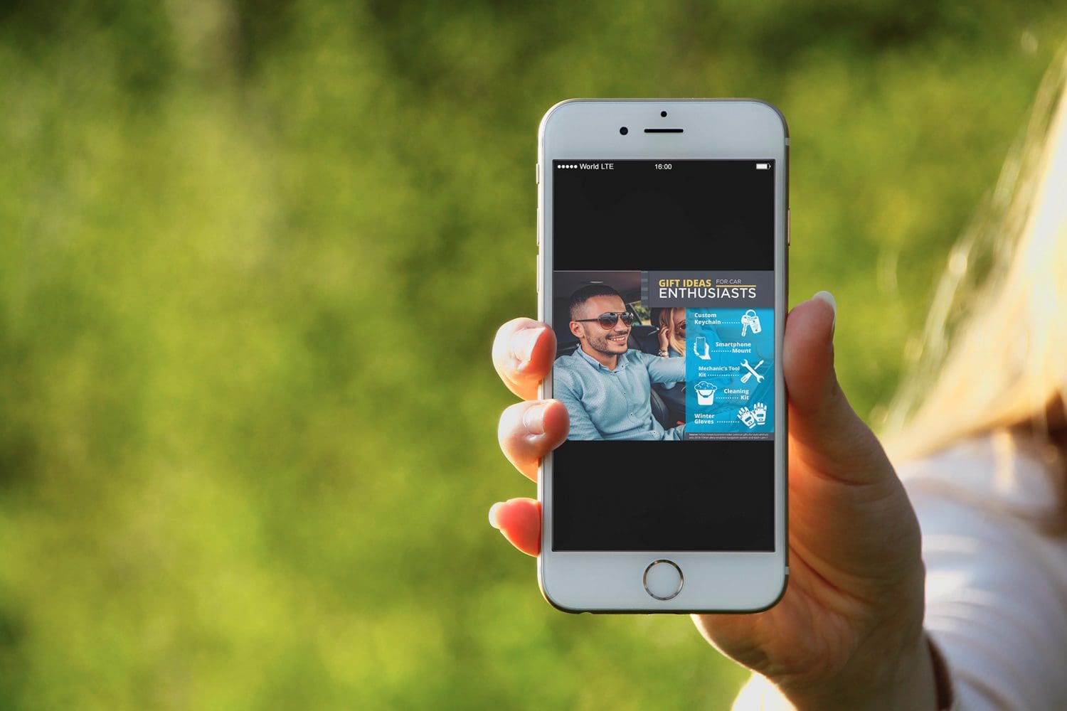 Car Enthusiasts ad on mobile phone