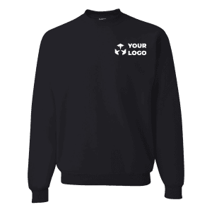 black long sleeve crew neck with logo