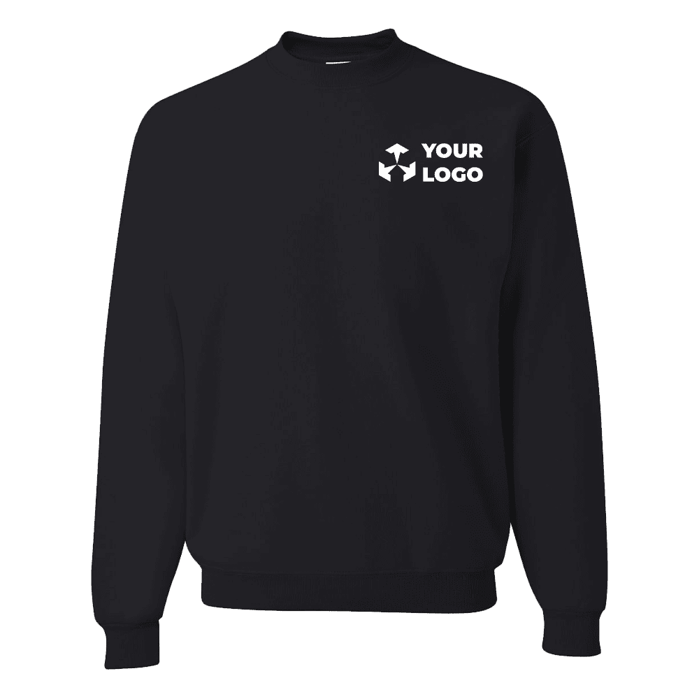 black long sleeve crew neck with logo