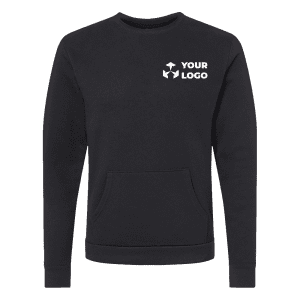 black crew neck with pocket and logo